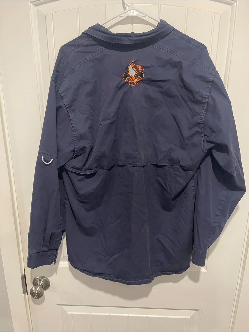 Cajun FR Flame Resistant Fishing Utility Shirt Navy Blue Medium